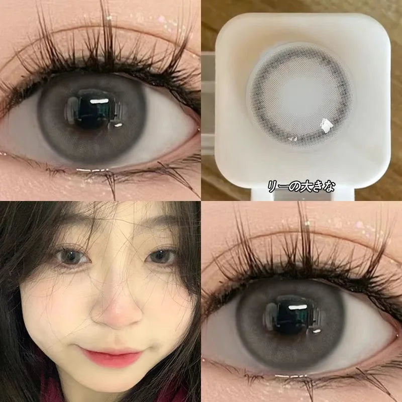 YICKYUE  -  2pcs Korean Lenses Color Contact Lenses For Eyes Myopia Lenses Natural Pupils Brown Lenses Student Anime Free Shipping