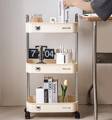 Yickyue 2/3/4 Layers Modern Trolley Rack Kitchen Vegetable Seasoning Bottle Storage Rack Living Room Snacks Sundry Organizer