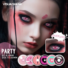 YICKYUE    Anime Cosplay Color Contact Lenses 2Pcs Myopia Colored Contact Lenses Half Yearly Halloween Lens Party Cute Eye Lenses