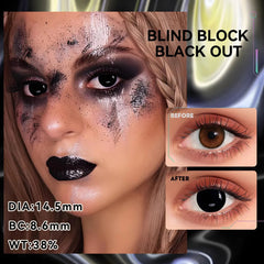 YICKYUE  Cosplay Color Contact Lenses 1Pair Yearly Anime Small Pupil Color Contacts Block Blind Black & White Lens for Parties
