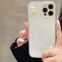 3D bear phone case for iphone 11 oro max 12 mini 7 xsmax x xr 8 plus soft silicone lovely cartoon protective cover cute capa