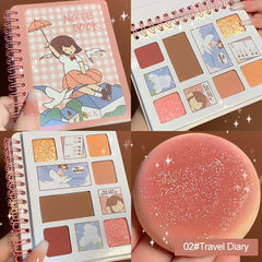 Diary Six-color Eyeshadow Pigment Diamond Shimmer Diary Eyeshadow Palette Matte Natural Modification Cosmetic Makeup TSLM1