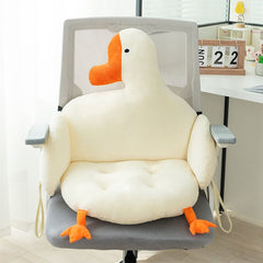 Creative Duck Shape Office Chair Cushion Student Dormitory Backrest Pillow Soft Velvet Car Seat Cushion Floor Tatami  40x80cm