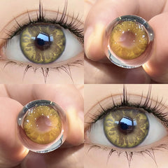 YICKYUE  -  2PCS Natural Green Contact Lenses with Degree Blue Pupils for Natural Effect Eyes Colored Lenses Cosmetics Free Shipping