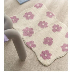Yickyue Floral Tufting Rug Door Mat Soft Thick Fluffy Tuftted Door Floor Carpet Bathroom Absorbent Rug Toilet Kitchen Entrance F
