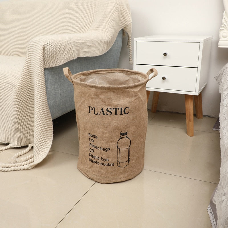 Yickyue Large Capacity Linen Laundry Basket Clothes Toy Sundries Organizer Wardrobe Waterproof Storage Basket Home Storage Supplies