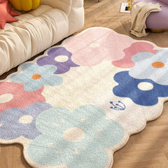 YICKYUE  -  Bedroom Home Carpet Large Area Colorful Living Room Flower Thickened Decoration Rug