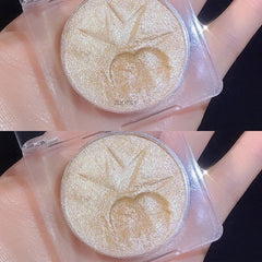 Yickyue 1Pcs Diamond Glitter Eyeshadow Shiny Pearlescent Pink Brown with Flash Eye Shadow Palette Long Lasting Eyes Makeup Cosmetics