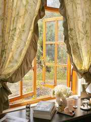 YICKYUE  -  American Retro French Pastoral Half Curtains, Blackout Curtains for Windows, Living Room, Bedroom, American