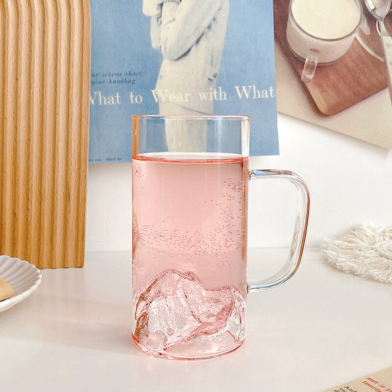 W&G Mountain Handle Cup Japanese Creative High Borosilicate Glass Ins Ladies Whiskey Red Wine Glass Household Tea Cup