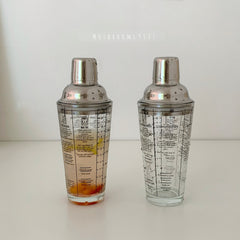Korean niche coffee shop glass snow bottle scale hand shaker cocktail milk tea hand shaker
