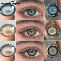 YICKYUE  - 1 Pair Colored Contact Lenses for Eyes Beautiful Pupil Blue Contact Lenses Gray Lenses Yearly Use Cosmetic Eye Lenses