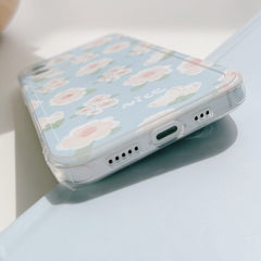 Cartoon pink flower soft silicone anti-knock protective cover for iphone 12 11 pro max mini se 20 7 8 plus x xr xs max conque