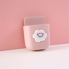 1pc Kawaii Cartoon Storage Rack Pen Washi Tape Holder Punch Free Pen Container Phone Charging Box Home Office Storage Box