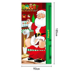 YICKYUE  -  Nightmare Before Christmas Outdoor Decorations Props, Christmas Elves Door Cover Santa Xmas Backdrop Banner for Party House Door