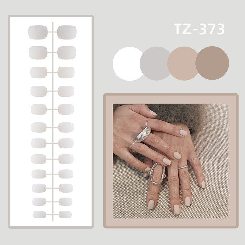 Mini Short Square Head False Nails Matte Press On Nails Top Forms For Nails Coffin Nail Tips Manicure Reusable False Nails