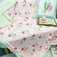 YICKYUE  -  Autumn Winter Single Blanket Fleece Thick Warm Quilt Office Nap Blankets French Classic Printing Velvet Blanket Home Bedding