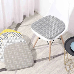 Yickyue  Nordic Print Sponge Dining Chair Cushion Cotton Hemp Non-Slip Dining Decor Chair Cushions Comfor Office Living Stool Cushion