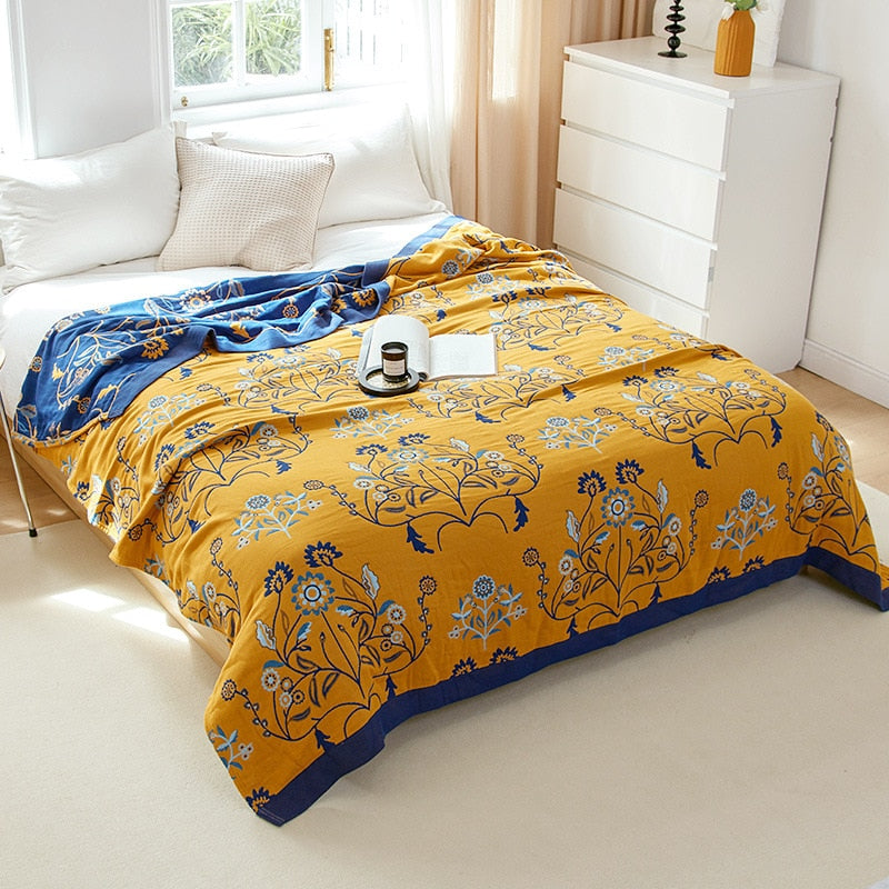 Pure Cotton Gauze Blanket Large Thicken Soft Breathable Quilt Throw Towel Covers Blanket For Home Bedding Bedspreads On The Beds