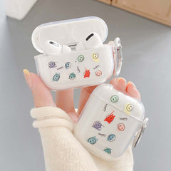 Original happy smiley clear soft silicone case for apple air pods 2/1 earphone cover for airpod pro 3 charging box wireless capa