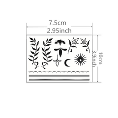 YICKYUE  -  1 Sheet Herbal Finger Tattoo Sticker Waterproof and Long-lasting Temporary Tattoo