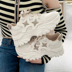 YICKYUE  -  Simple Platform Sports Shoes Woman Fashion Autumn Korean Style Sneakers Women Casual Versatile Breathable Female Shoes