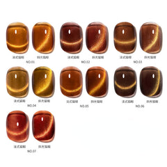 YICKYUE  -  Amber Cat Eye Nail Oil Glue Popular Crystal Cat Eye Brown Nail Shop Special 10ml/ Bottle  Nail Supplies
