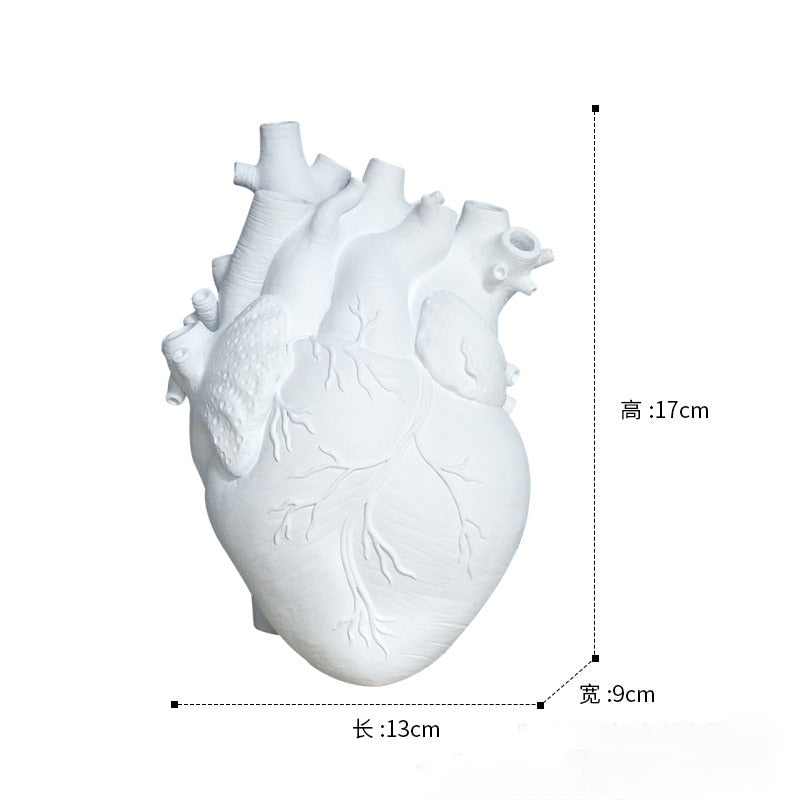 Heart Shape Flower Vase Resin Vase Dried Flower Container Vases Pots Body Sculpture Desktop Flower Pot Home Decoration Ornaments