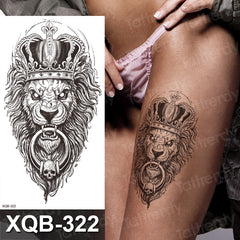 YICKYUE  -  10pcs/lot lion tiger wolf tribal totem temporary tattoos sleeve arm sexy body art painting men tattoo sticker black big decal