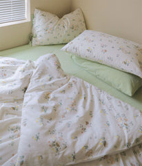 YICKYUE  Rustic flower green bedding set teen single double,cotton twin full queen king home textile bed sheet pillow case quilt cover
