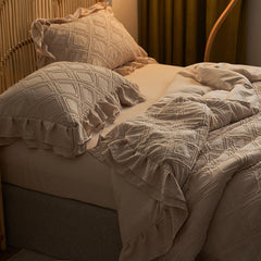 YICKYUE  -  3pcs Lace Quilt, pillowcase Single Double Summer Air Conditioning Throw Blanket Nap Blanket Thin Quilt