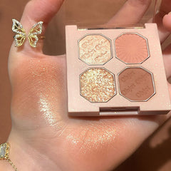 Yickyue 4/12 Colors Pearly Eyeshadow Palette Bright Matte Shimmer Crystal Chandeliers Glitter Eyeshadow Long Lasting Pigment Cosmetics