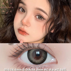 YICKYUE  Fish Brown Colored Contact Lenses for Eyes Natural Yearly Contact Lens Big Beauty Pupil Degrees Prescription Myopia