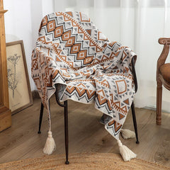 Cutelife INS Nordic Knitted Four Season Geometric Blanket TV Sofa Home Comfort Fluffy Blanket Cozy Travel Woven Wearable Blanket
