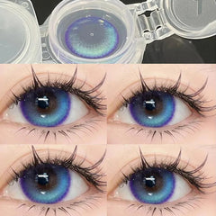 YICKYUE  -  1pair/2pcs Blue Comic Eye Fashion Color Contact Lenses Lady with Eye Contact Soft Color Cosmetics Year with Natural Lenses
