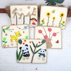 DIY Handmade stickers Painting Creative Learning Toy For Kids Cartoon Wood Board Paste Art Design Craft Home Decoration painting