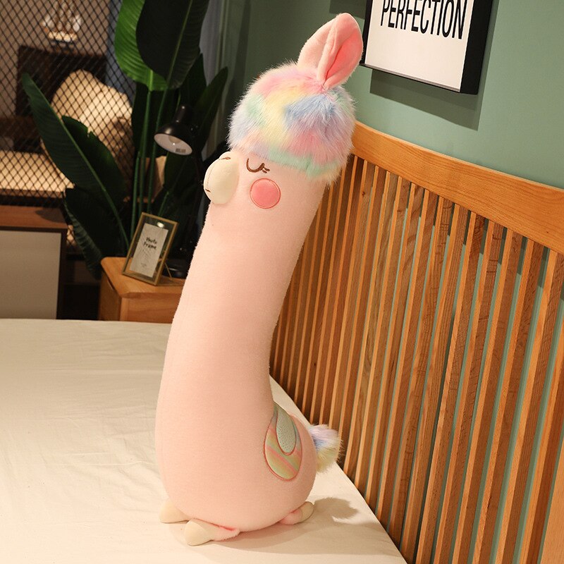 Colored Hair Lovely Alpaca Plush Toy Alpaca Soft Stuffed Cute Sheep Llama Animal Doll Sleep Pillow Kids Gift Dream Alpaca Pillow