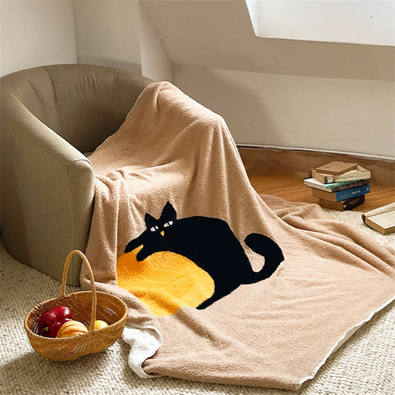 YICKYUE  -  Warm and Breathable Office Nap Blanket, Skin-Friendly, Soft Air-Conditioning Blanket, Simple Ins Style, Sofa Shawl