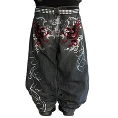 Hearujoy  90s Streetwear Woman Jeans Cargo Pants Women Clothing Y2k Baggy Harajuku Retro Hip Hop Embroidery Trousers Streetwear Ladies for Women