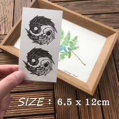 Waterproof Temporary Tattoo Sticker Black Tai Chi Gossip Wing Design Body Art Fake Tattoo Flash Tattoo Arm Leg Men Women