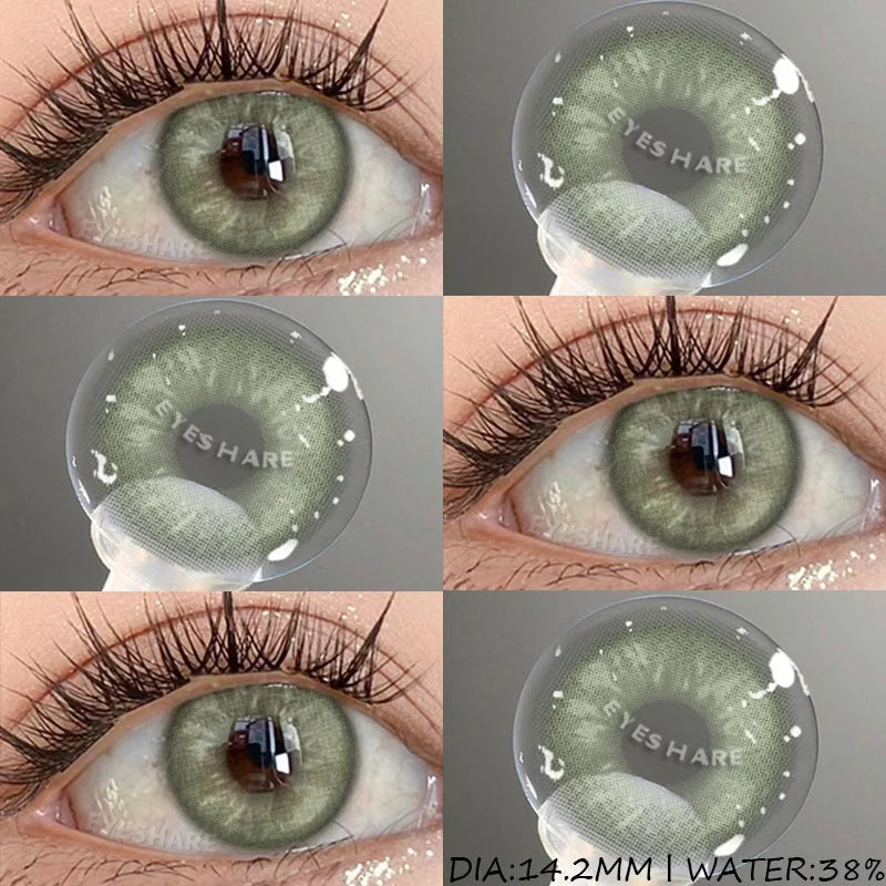 YICKYUE  1pair Color Contact Lenses for Eyes Natural Eye Lens Blue Eye Lenses Brown Lenses Gray Pupils Yearly Green Eye Contacts