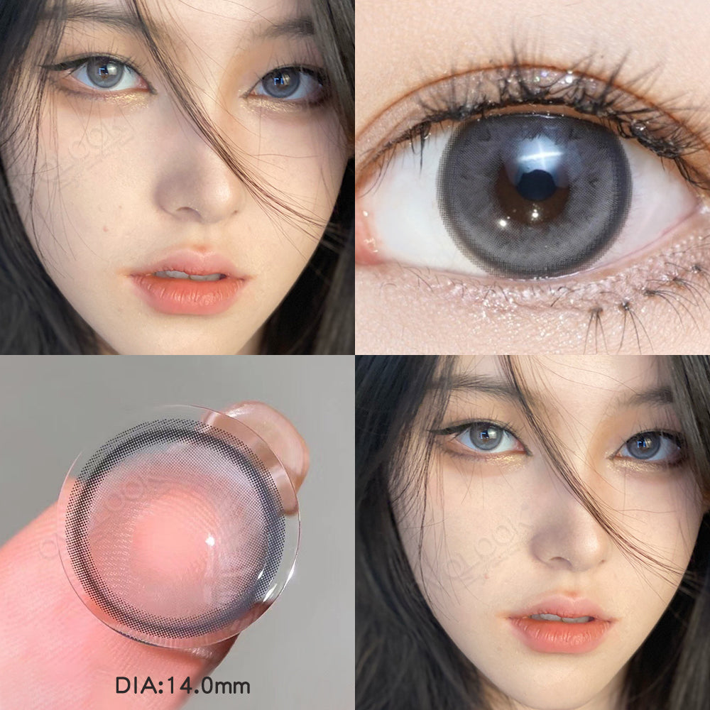 YICKYUE  -  1 Pair/2pcs Super Lenses Blue Pink Purple Beauty Contact Lenses for Eyes Comestic Natural Eye Color Lens Myopia Yearly