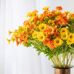 W&G Fake Flower Branch Simulation Daisy Chamomile Living Room Decoration Dutch Chrysanthemum Decoration Silk Flower Decoration