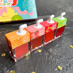 BAXI 4 Sticks Moisturizing Toot Juice Lip Glaze Set Matte, Moisturizing and Long-lasting Color Uniform Non-stick Cup Lip Makeup