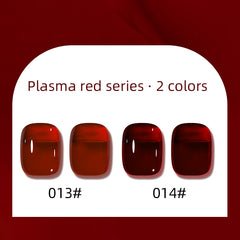 YICKYUE  -  New Red Gel Nail Polish 9ml Crystal Cat Eye Magnetic Gel Nail Polish Champagne Gold Glitter 5ml Effect Soak Off UV Gel Nail Art