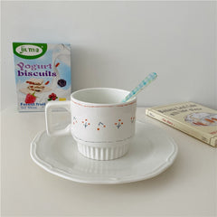 Korean cherry handle Mug lovely girl coffee cup Nordic milk breakfast ceramic cup personality water cup