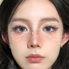 Yickyue Party Festival Makeup Pearl Heart Acrylic Eyeshadow Sticker Tattoo Jewels Gemstone DIY Decoration Face Nail Art Adhesive Decals