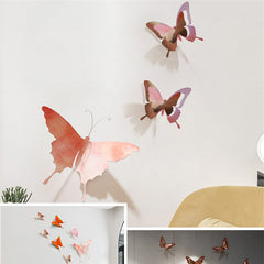 Yickyue Simple 3D Wrought Iron Wall Decoration Creative Home Livingroom TV Background Wall Hanging Simulation Butterfly Garden Decor