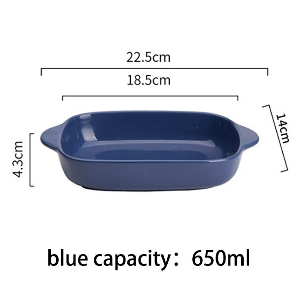 MDZF SWEETHOME Ceramic Baking Disher Rectangular Bakeware Pan Baking Dish For Cooking Meat Fruit Snacks Plate Kitchen Utensils