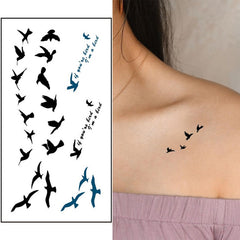 Butterfly Bird Feather Tattoo Stickers Arm Chest Body Art Temporary Water Transfer Tattoo Flower Letter Waterproof Fake Tattoos